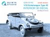 Quinta Studio QDS-35142 Kubelwagen Type 82 3D-Printed & coloured Interior on decal paper (Meng VS-015) (Small version) 1/35